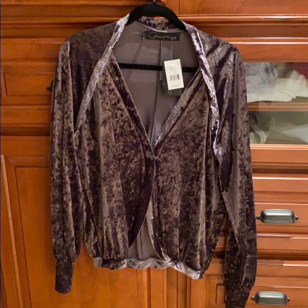 Patterson Kincaid original velvet top with button